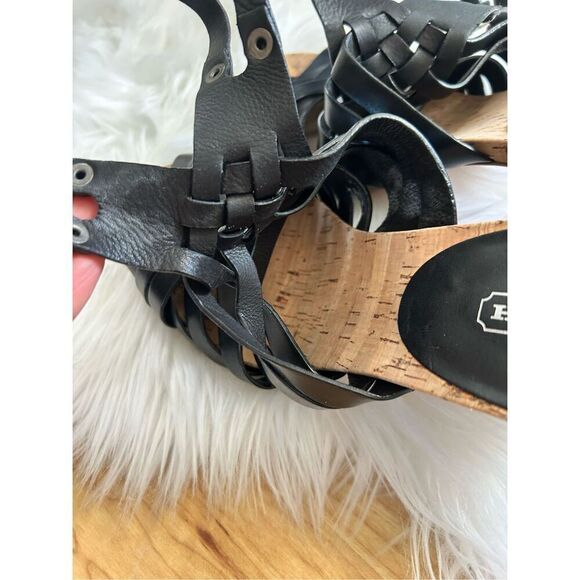 COACH ADRIENN STRAPPY LEATHER SANDAL SHOE BLACK size 10 - Picture 5 of 7